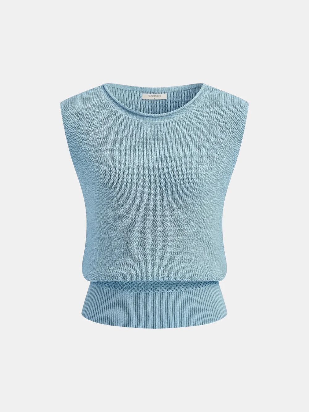 Bloused Waist Sleeveless Knit Top - Picture 2 of 3